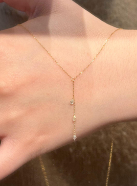S925纯银极简水滴极细项链女款