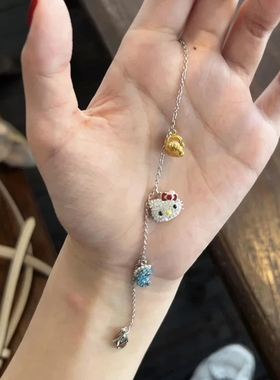 可爱kt猫猫贝壳海马手链女款