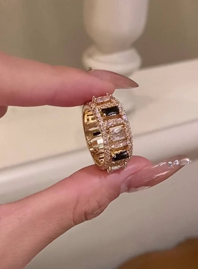 爆闪仿排钻宽口戒指女2026新爆款