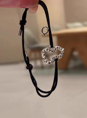 银色葫芦黑色编绳手链女2025新款
