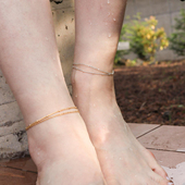 金色细珠双层脚链女2026新爆款 潮高级感小众设计精致简约百搭脚环