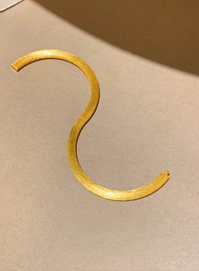 金色拉丝素圈手镯女轻奢小众精致