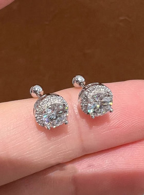银色莫桑钻养耳洞耳钉