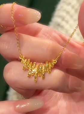 金色碎冰冰律动音符项链