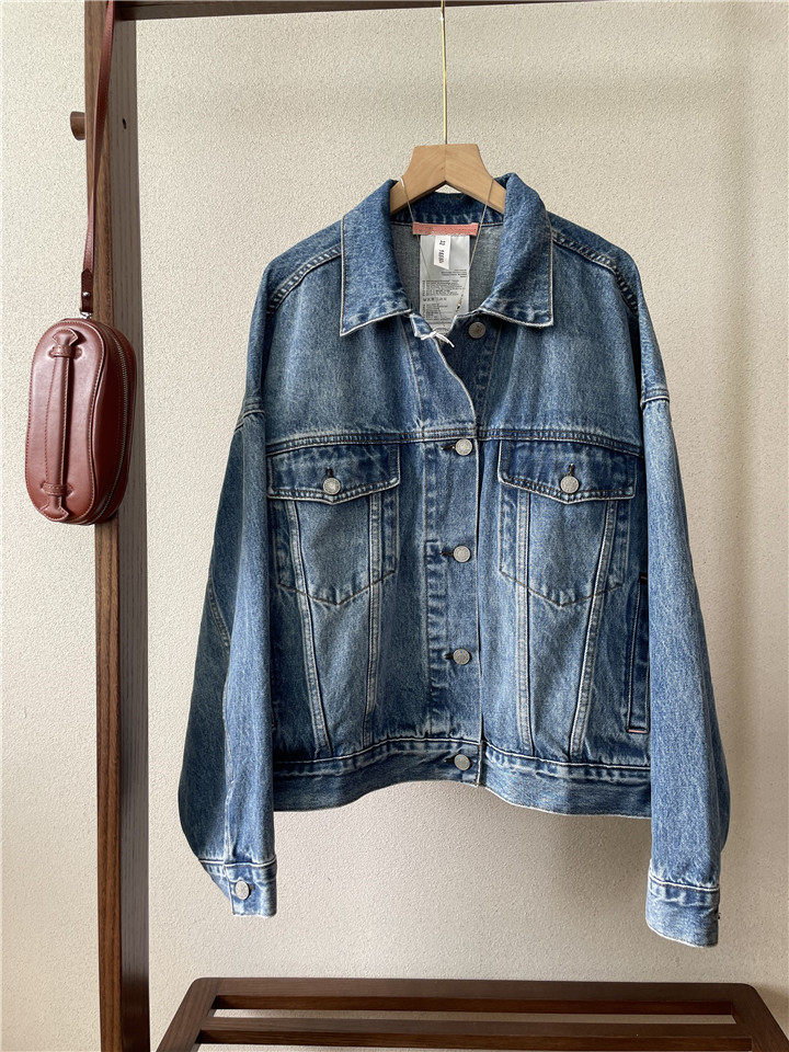 蒿货小众！欧美简约复古短款宽松牛仔外套夹克女浅蓝色廓形显瘦,女装/女士精品,短外套,淘宝优惠券,粉丝福利购,淘宝优惠卷