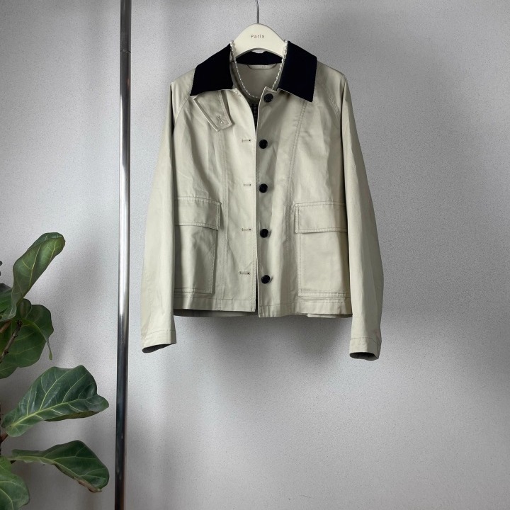 撞色短款减龄风衣小外套宽松显瘦