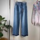 显瘦神裤 拼色毛边 长裤 rag薄款 柔软垂坠无弹天丝棉直筒宽松牛仔裤