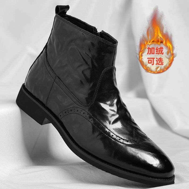 马丁靴高帮皮鞋新款新品切尔西靴男短靴英伦男靴褶皱皮靴45大码46,流行男鞋,切尔西靴,淘宝优惠券,粉丝福利购,淘宝优惠卷