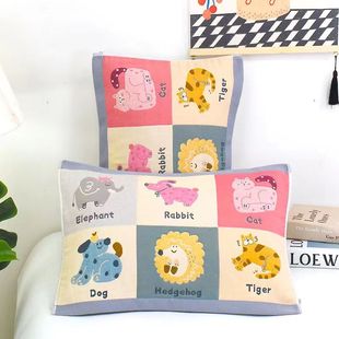 纯棉纱布枕套儿童枕巾柔软吸汗男女幼儿园宝宝全棉枕头巾40X60cm