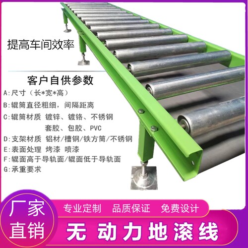 家具厂无动力地滚线开料封边机滚筒轨道柜门搬运输送架流水游移车_虎窝淘