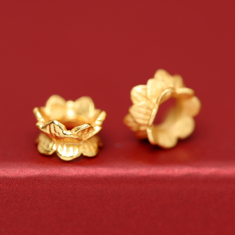 古法银双面花托花托珠托配件