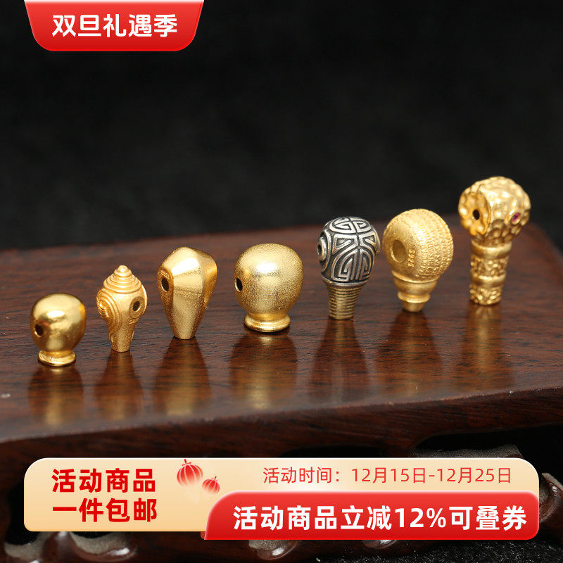 银镀金五条经文三通一体佛头