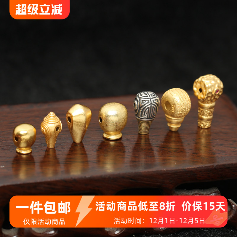 银镀金五条经文三通一体佛头