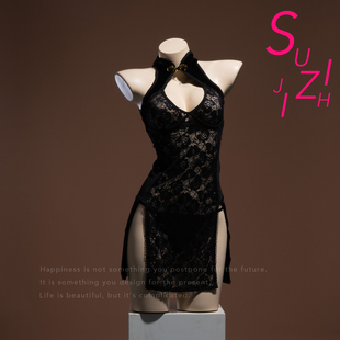 素织集 朝暮与共·新中式旗袍高腰开叉睡裙性感复古修身恋爱战袍