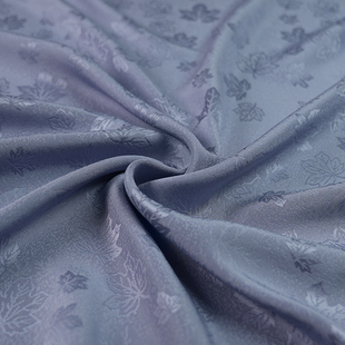 张林根窄幅正绢枫叶纹真丝桑蚕丝国风新中式汉服旗袍马甲服饰面料