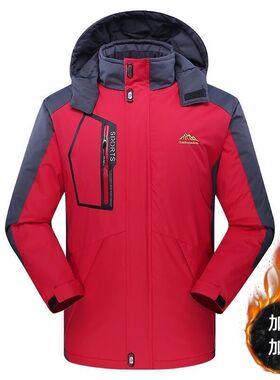 冬季加绒加厚棉衣男防寒保暖冲锋衣户外劳保工作棉服双层棉袄外套