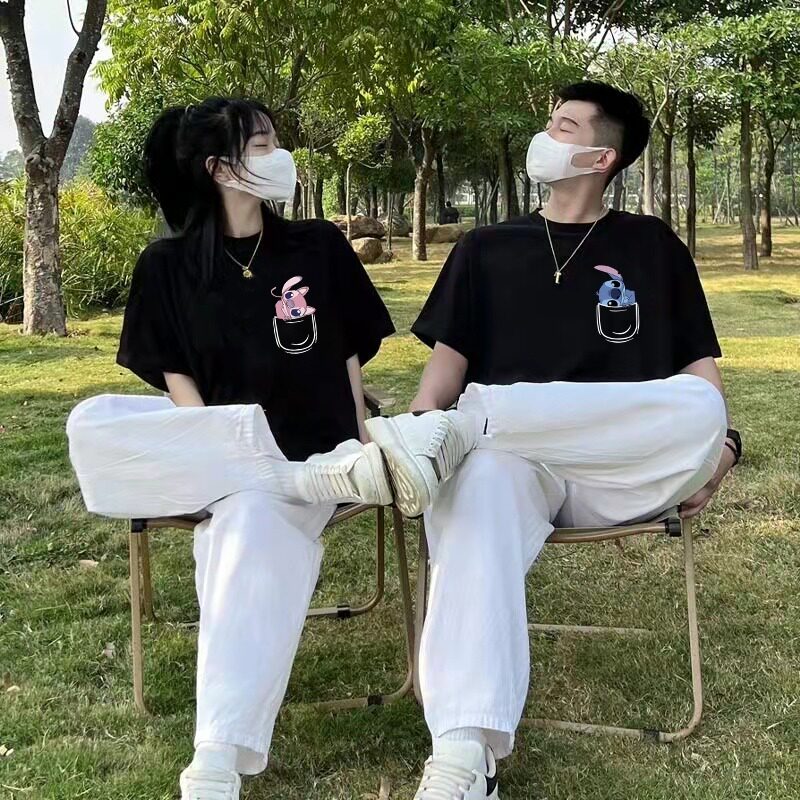 很仙的情侣装夏装季t恤2025新款春小众设计感高级短袖不一样法式