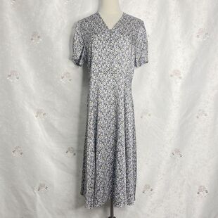 商场正品高档杭州丝绸时尚V领收腰显瘦大气真丝桑蚕丝连衣裙