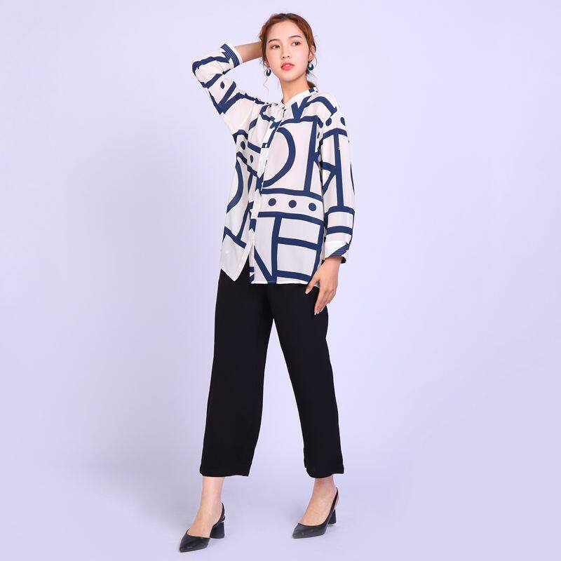 桑蚕丝真丝时尚九分袖衬衣时尚