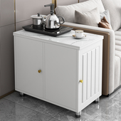 客厅沙发旁边 收纳柜创意岩板边几角几轻奢置物柜可移动桌小茶几