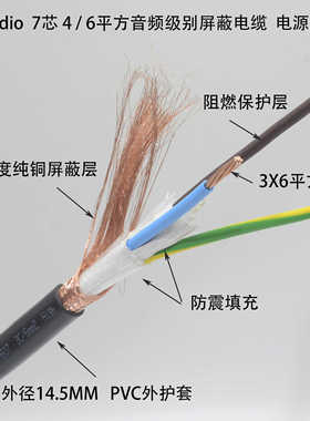 CM audio声之颂 M607  6平方屏蔽磷铍铜动力电源专线 音响总线