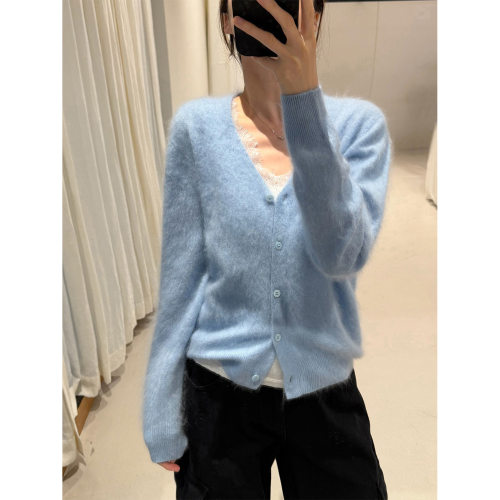氛围感羊毛混纺针织衫蓬松毛衣