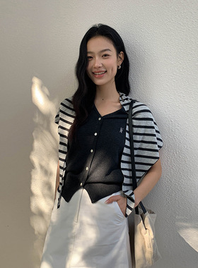 MOXI 2026春季港风设计感披肩无袖针织衫女两件套背心叠穿上衣女