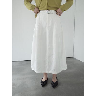 夏季新款百搭中长款a字裙垂感