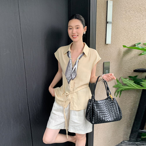 夏季薄款翻领宽松时尚衬衣女