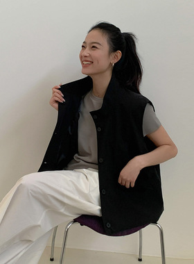 MOXI 春季2026年新款韩版叠穿外搭马夹设计感港风工装马甲外套女