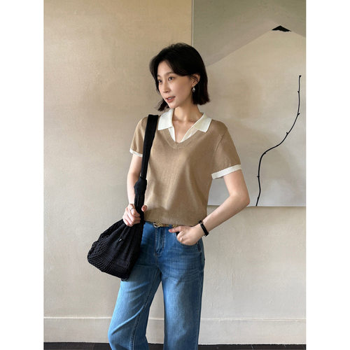 针织POLO衫上衣女2026年夏日新款