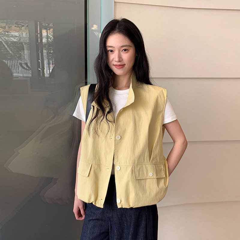 MOXI 春季2026新款韩版叠穿上衣工装马甲女港风外穿马夹背心外套