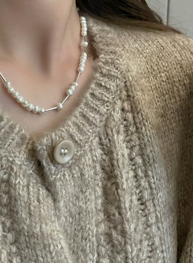 S925纯银天然淡水珍珠项链百搭