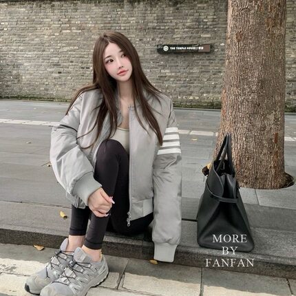棉服女短款冬季2025新款小个子撞色飞行员夹克棒球加厚棉衣外套潮