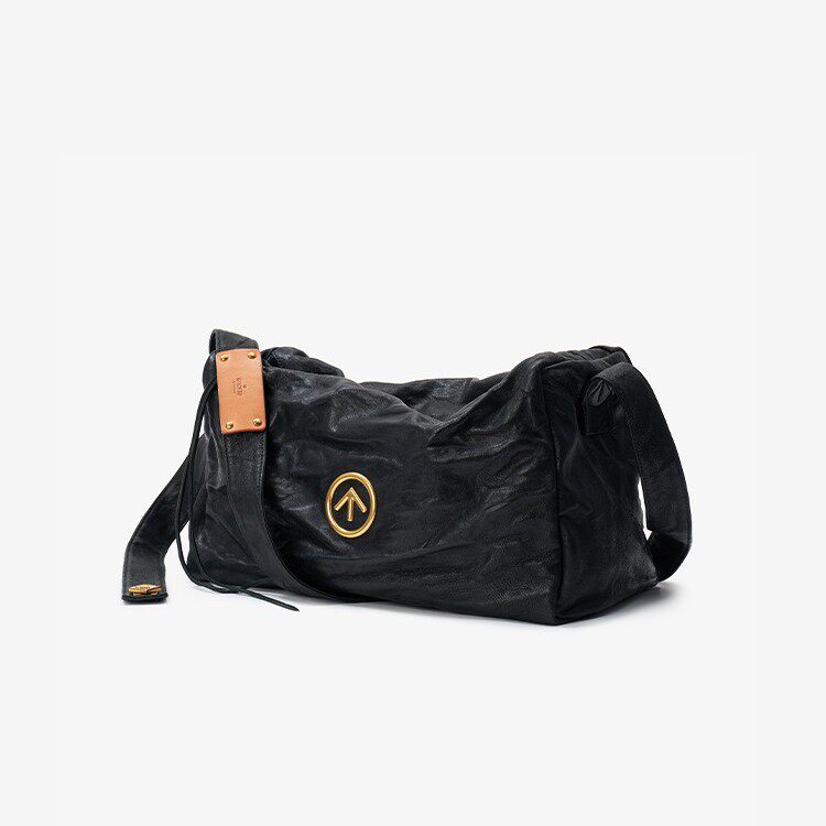 亏本清仓真皮百搭G乐无性别经典黑石软包植鞣牛皮单肩斜挎腋下箭