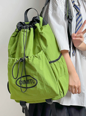 抽绳束口袋女运动旅行背包男款户外轻便徒步登山包大容量学生书包