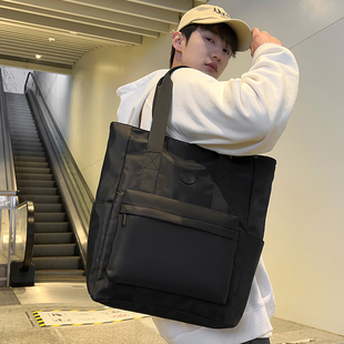 中学生男初中补课手提防泼水手拎袋轻便大容量补习袋单肩包文件袋