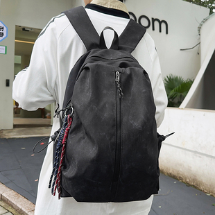 日系休闲双肩包男款简约背包小众高级感旅行包初中生高中生书包女