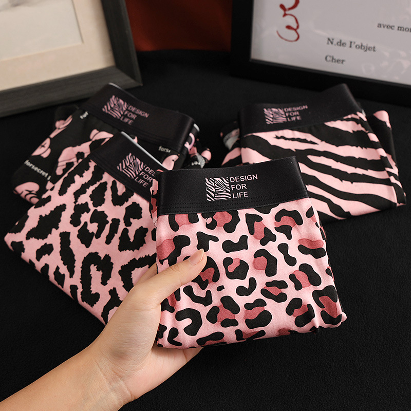 男士内裤纯棉透气平角豹纹潮流