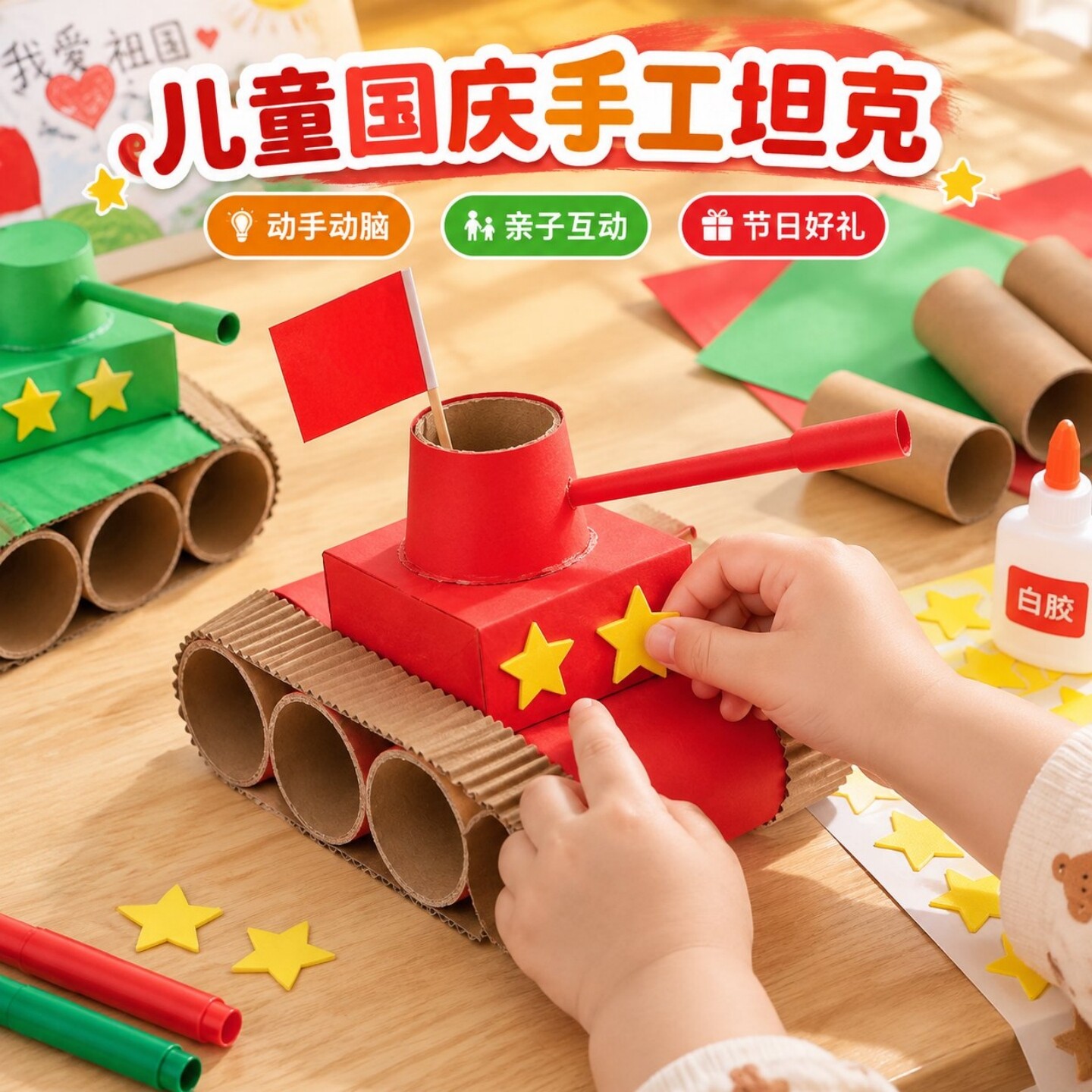 国庆节坦克手工制作diy材料包