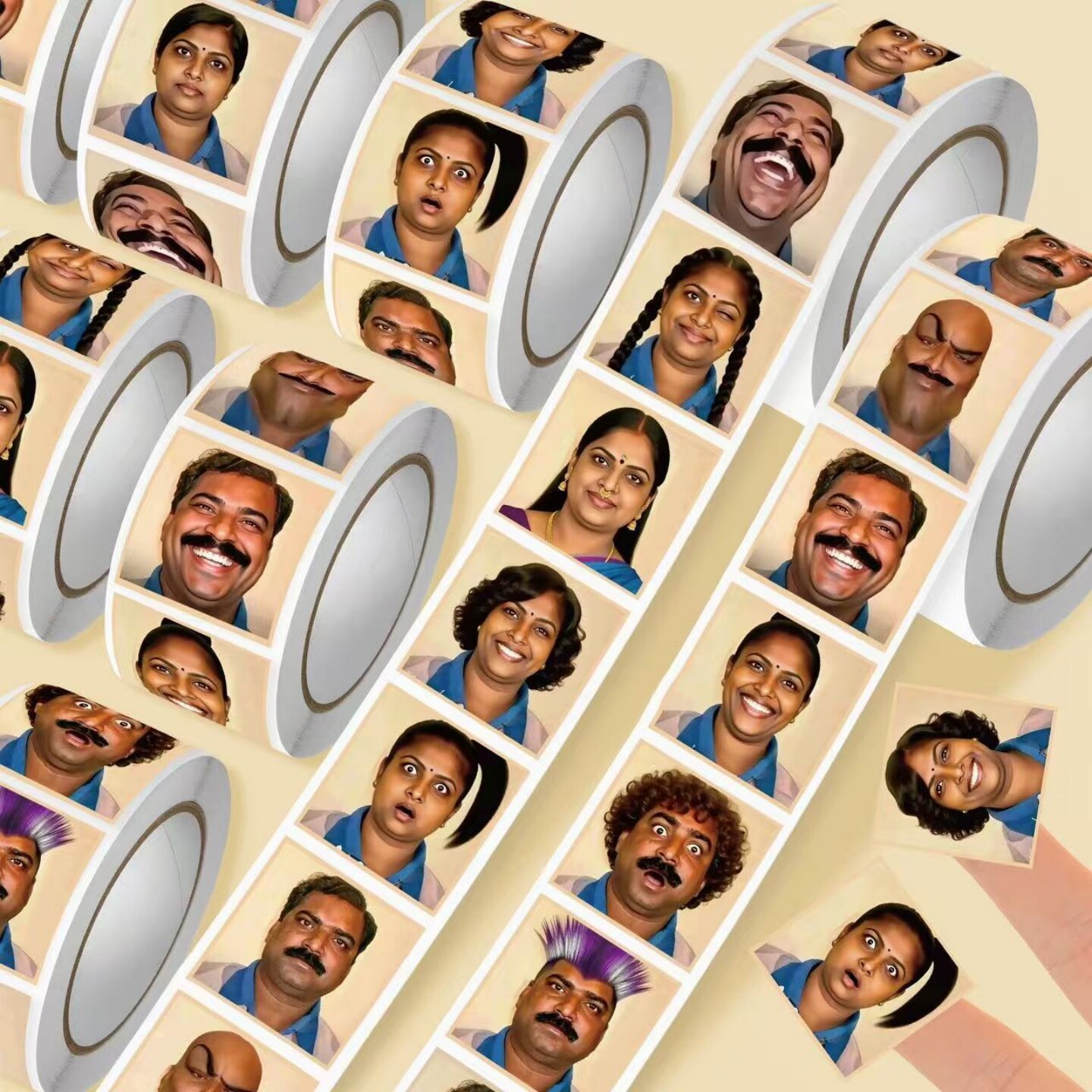 创意印度阿三表情包贴纸搞笑整蛊玩具麻将惩罚道具贴装饰贴卷卷贴,玩具/童车/益智/积木/模型,创意/整蛊玩具,淘宝优惠券,粉丝福利购,淘宝优惠卷