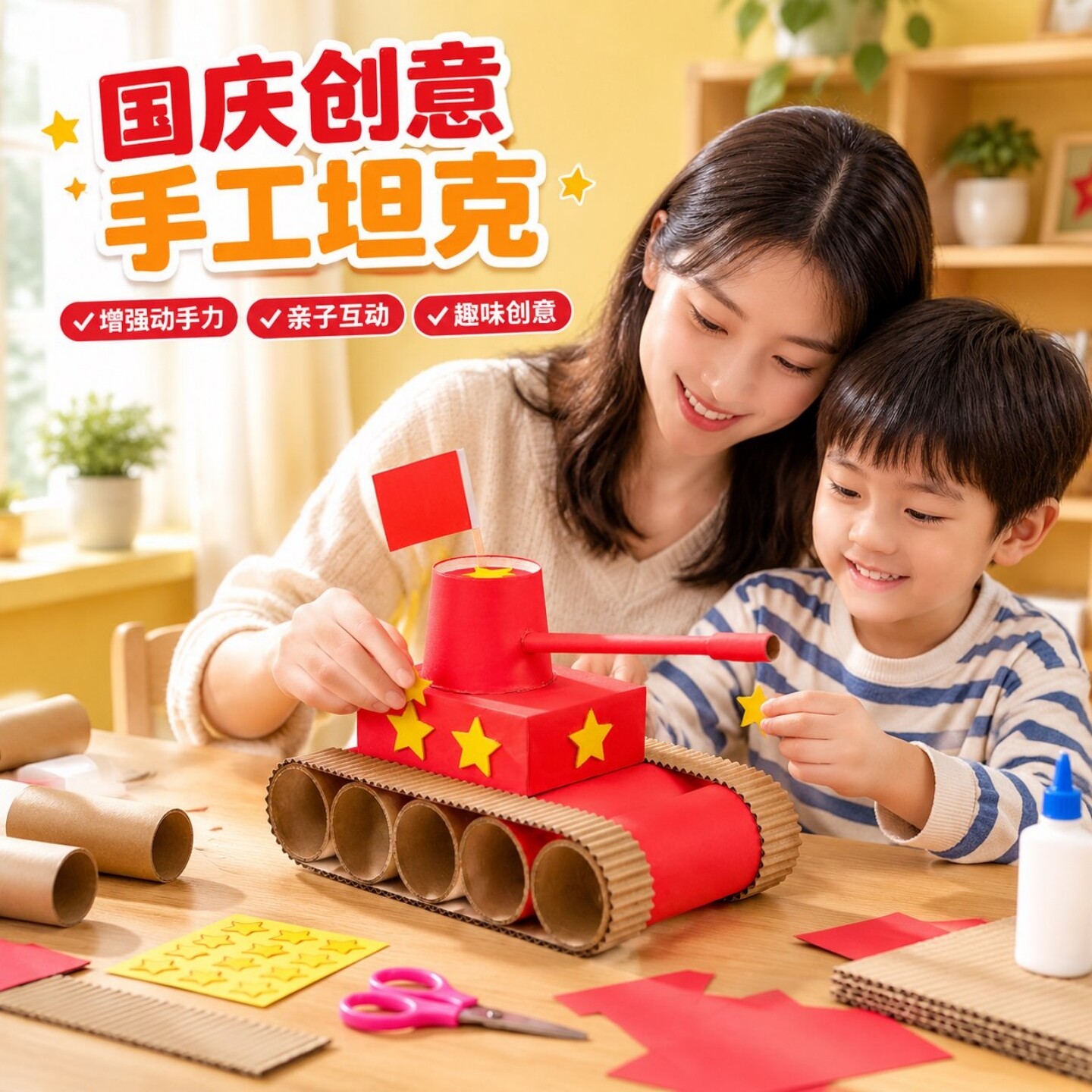国庆节坦克手工制作diy材料包
