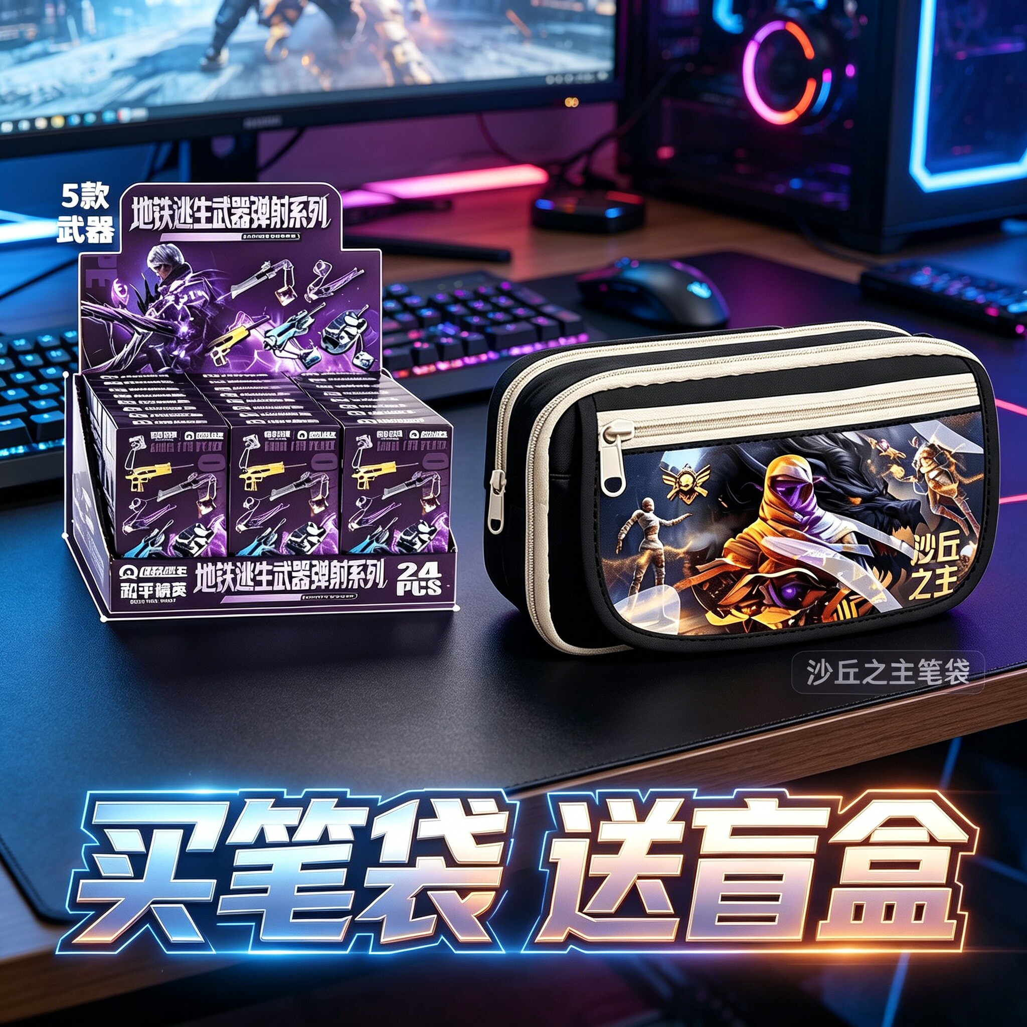 地铁逃生笔袋送武器盲盒
