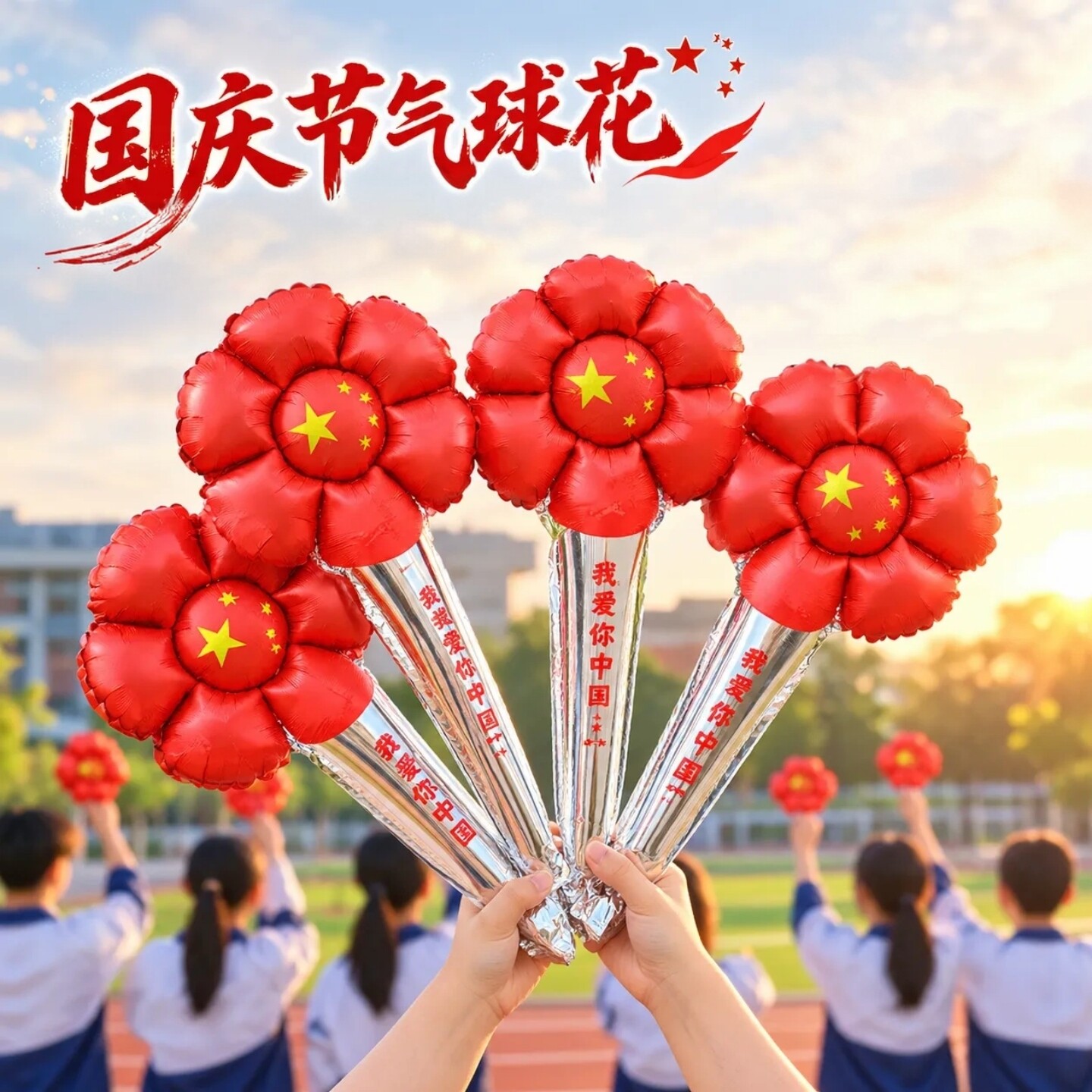 国庆节气球花活动氛围布置装饰