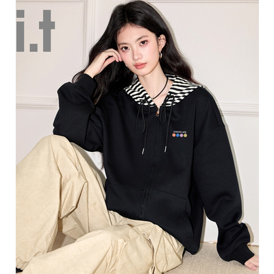 春秋款连帽卫衣外套女