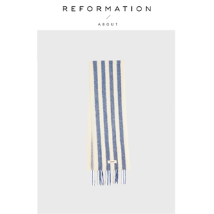 Reformation羊驼毛围巾秋冬条纹马海毛大披肩围脖 About 现货