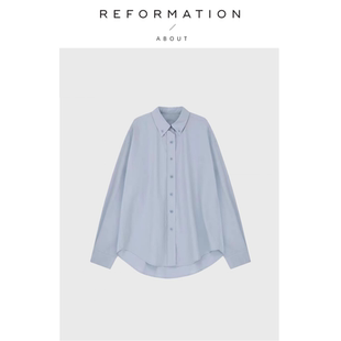 Reformation纯棉长袖 About 衬衣女小众设计休闲宽松衬衫 现货