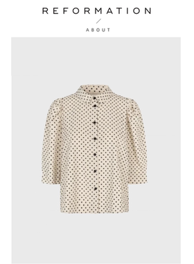 【现货】About Reformation Savi私服 趣味衬衫复古波点碎花衬衣