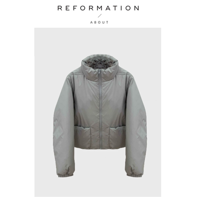 【现货】About Reformation Fever私服羽绒服 灰色轻薄棉服外套