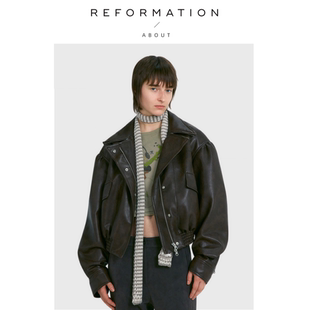 Reformation皮衣外套极简风显瘦复古机车夹克上衣 About 现货